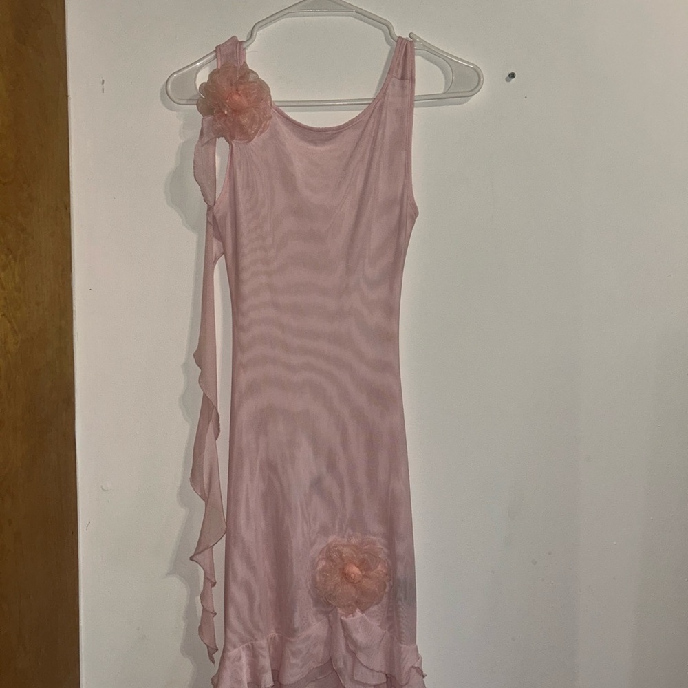 Finesse XS Mesh Soft Pink Dress and Matching Choker